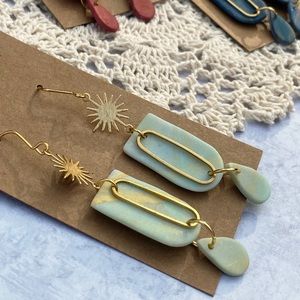 DELICATE - Handmade Polymer Clay Earrings w/ brass